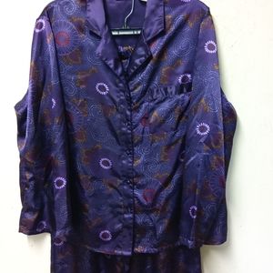 Chanteuse Woman Purple Print Two Piece Pajama Set